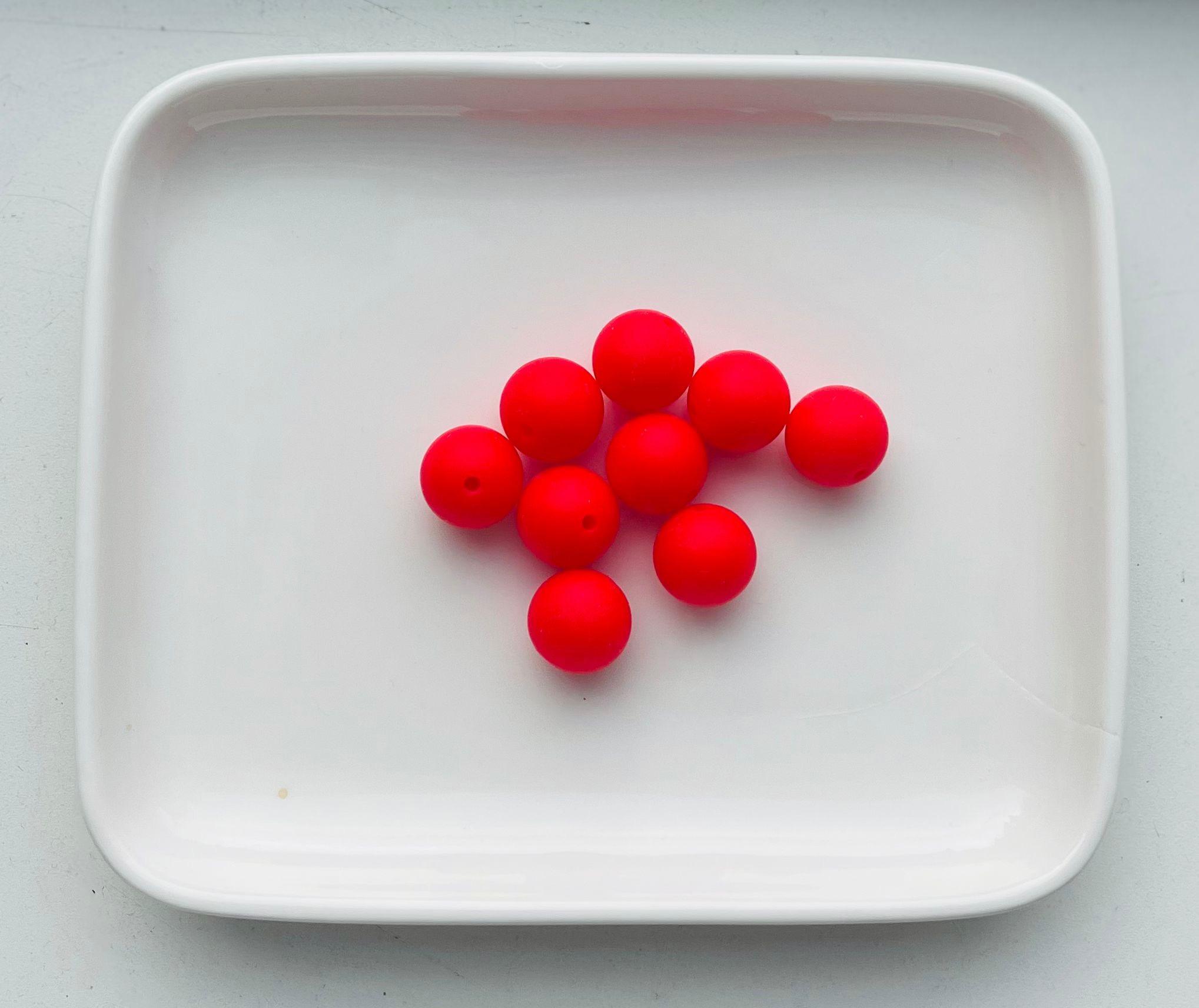 Rød silikonperler